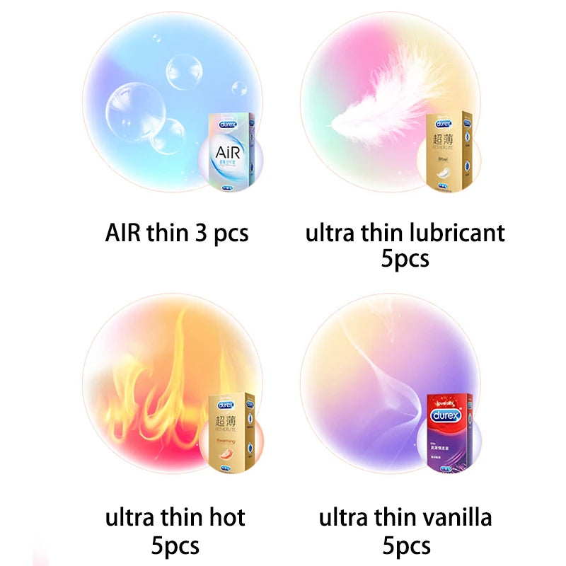 16 PCS Durex Fruity Condoms 4 Style Big Dotted G- Spot Ice Fire Mixed Large Particle Thread Delay Ejaculation Sex Penis Sleeve