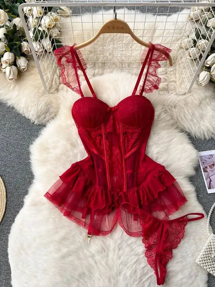  Lace Transparent Bra Brief Set Women - Amoris Boutique