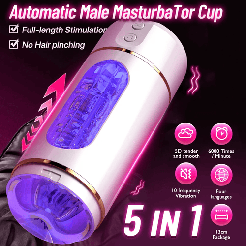 Automatic Male Mastubator Cup Pocket Pussy Sex Machine Realistic Vagina Stimulator Sex Toy For Men - Amoris Boutique