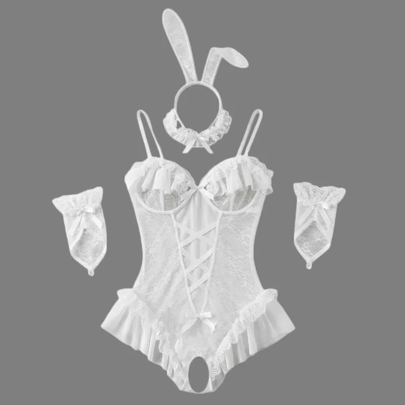  Bunny Girl Cosplay Lingerie Open Crotch - Amoris Boutique