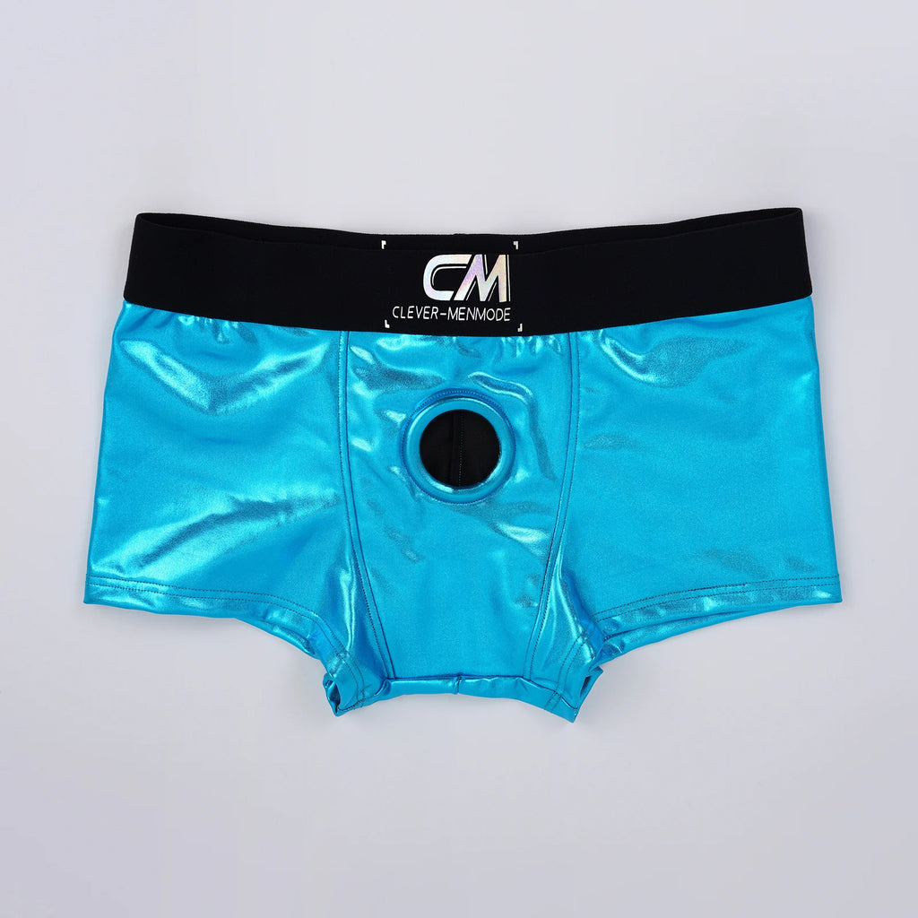 Faux Leather Cock Hole Boxer Briefs - Amoris Boutique