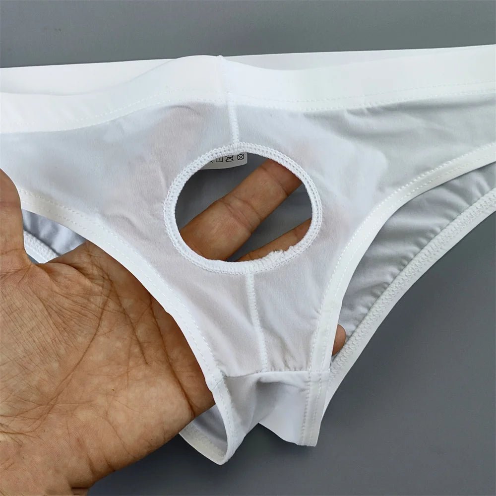Ultra Thin Penis Hole Underwear Ice Silk - Amoris Boutique