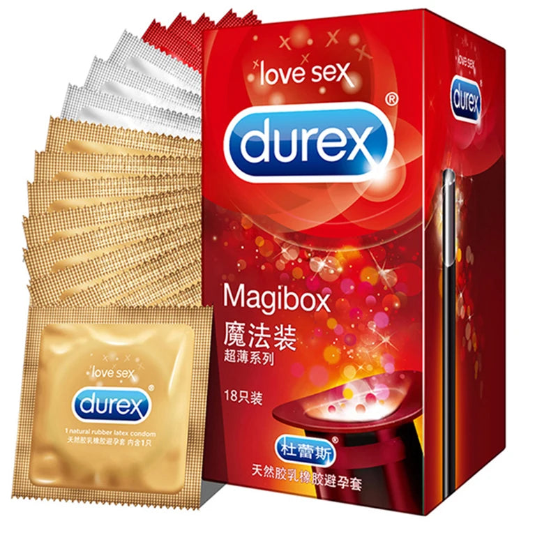 16 PCS Durex Fruity Condoms 4 Style Big Dotted G- Spot Ice Fire Mixed Large Particle Thread Delay Ejaculation Sex Penis Sleeve