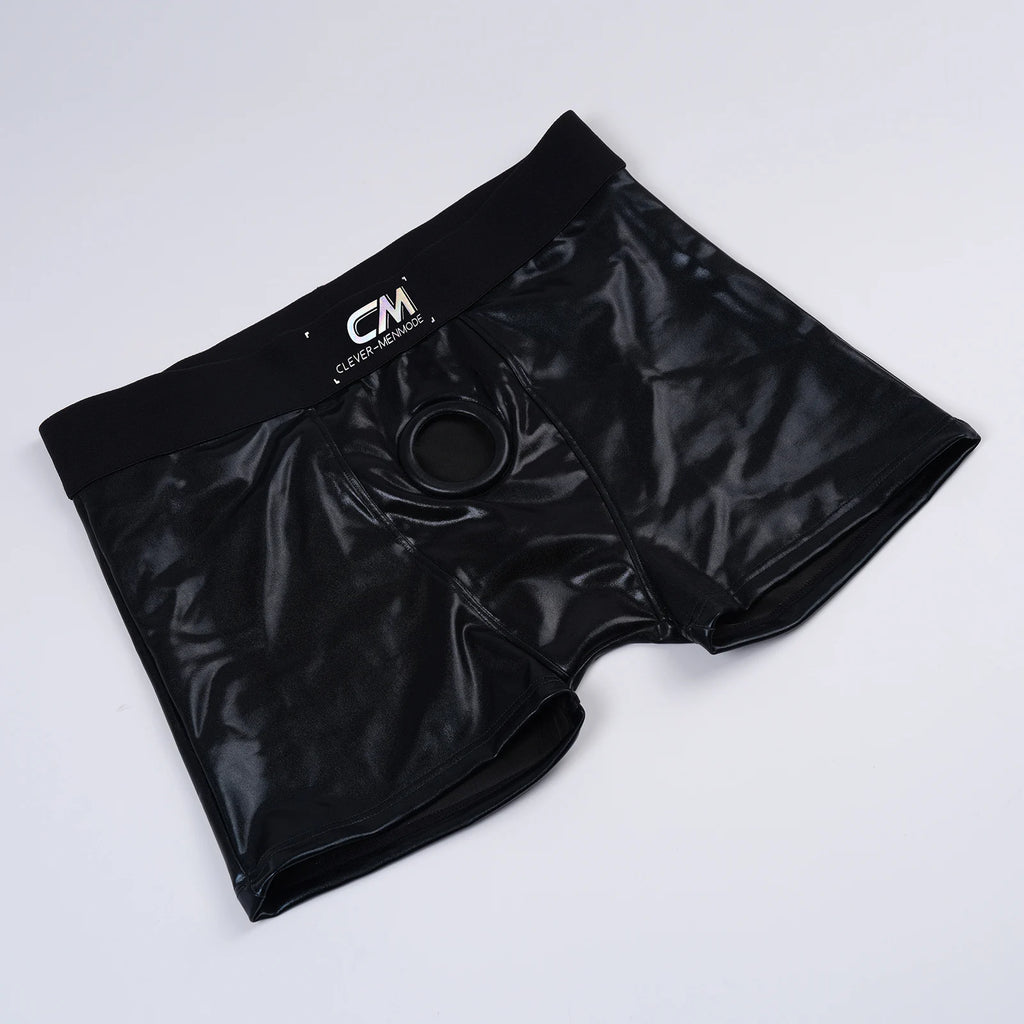 Faux Leather Cock Hole Boxer Briefs - Amoris Boutique