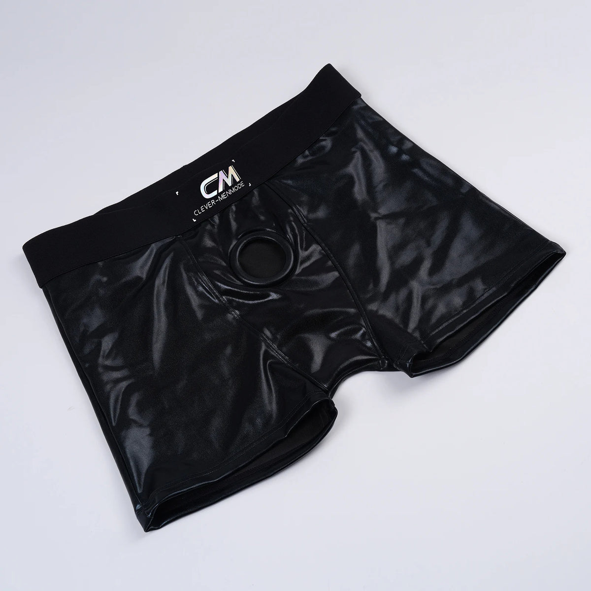 Faux Leather Cock Hole Boxer Briefs - Amoris Boutique