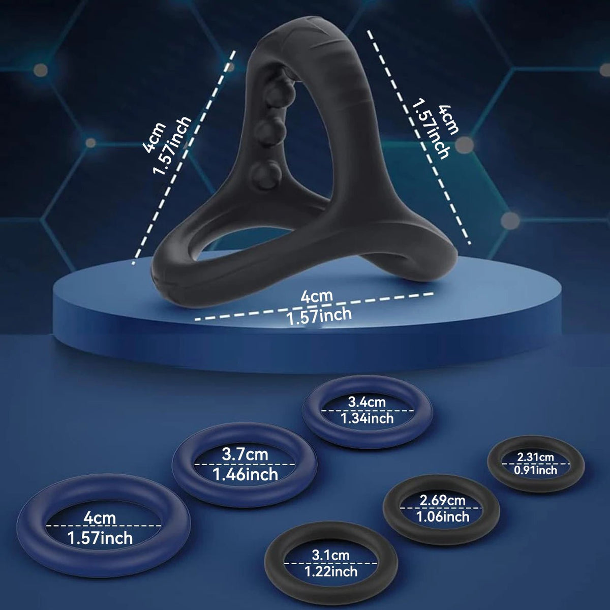  6-Piece Silicone Cock Ring Set - Amoris Boutique