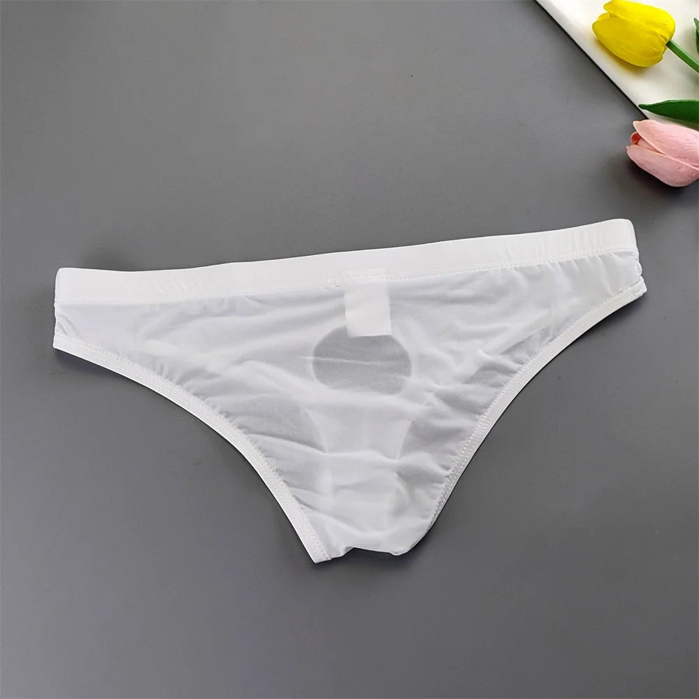 Ultra Thin Penis Hole Underwear Ice Silk - Amoris Boutique