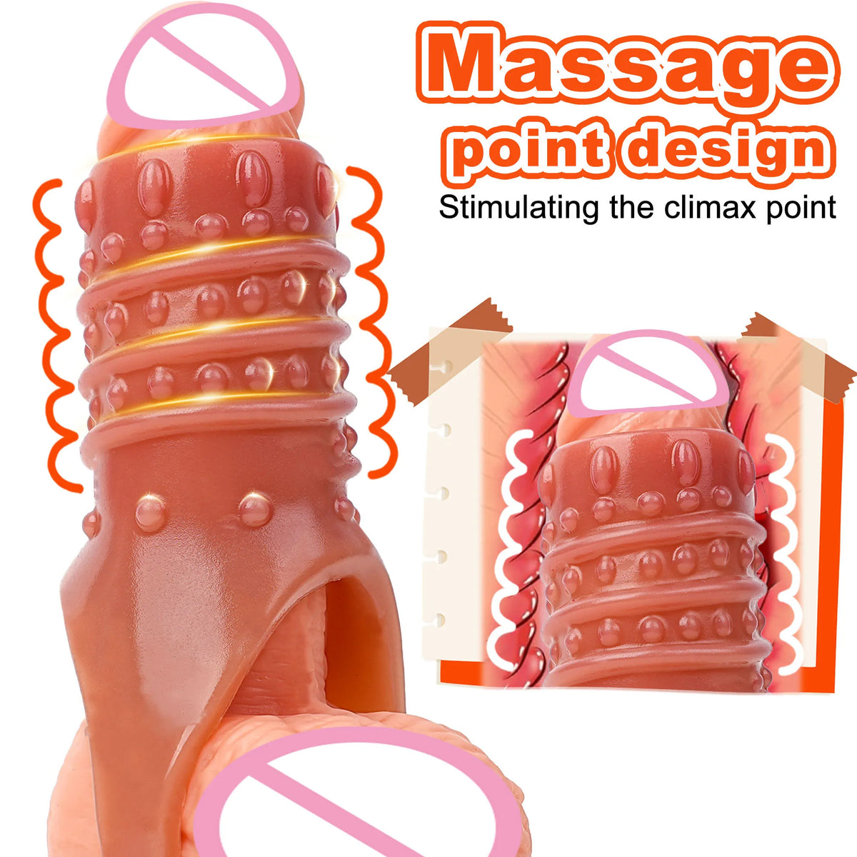  Silicone Dildo Sleeve Reusable Condom - Amoris Boutique
