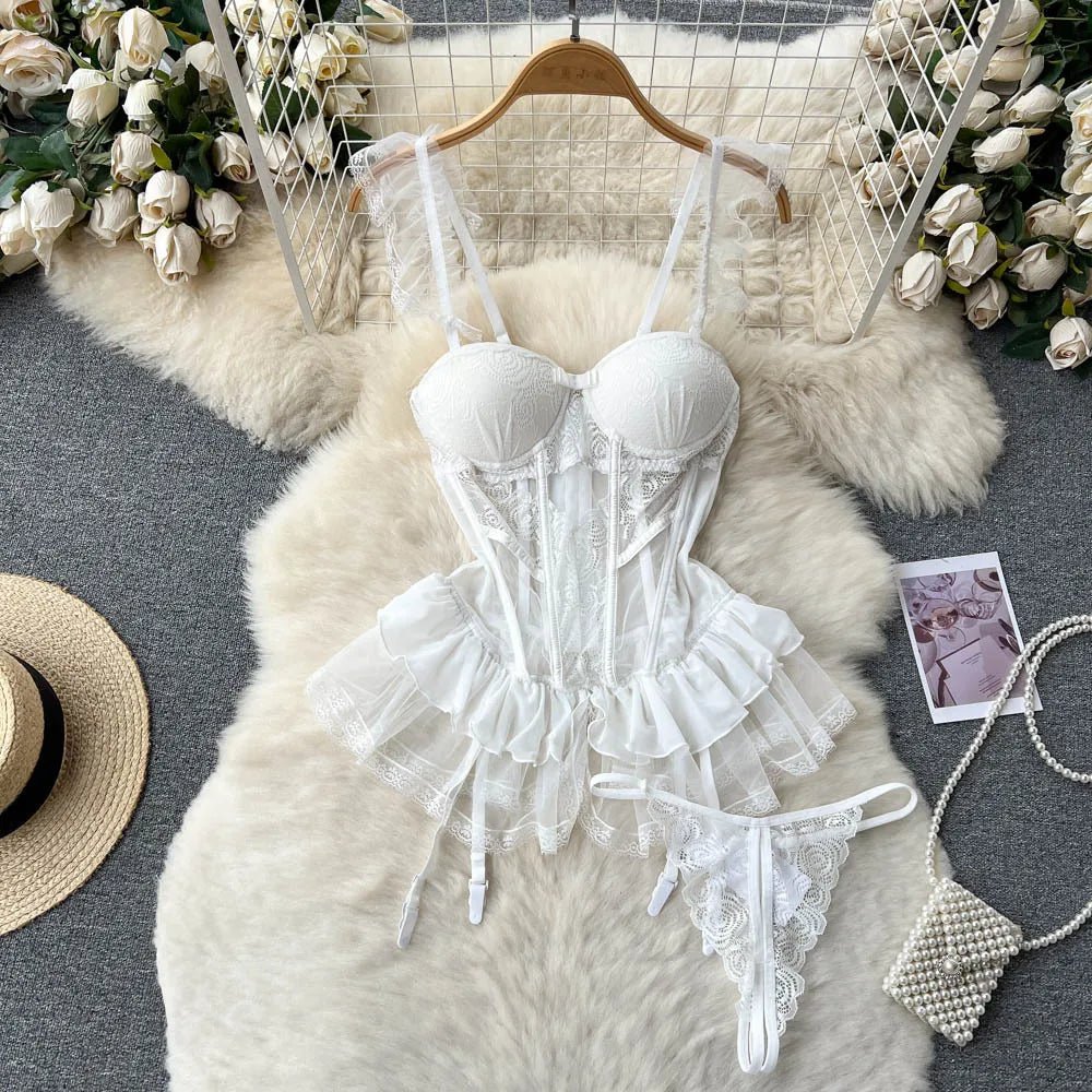  Lace Transparent Bra Brief Set Women - Amoris Boutique