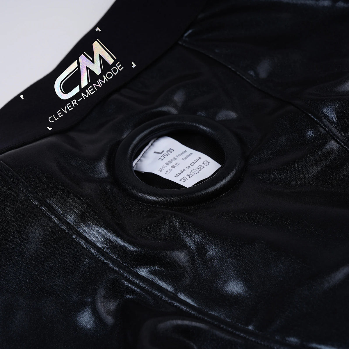 Faux Leather Cock Hole Boxer Briefs - Amoris Boutique