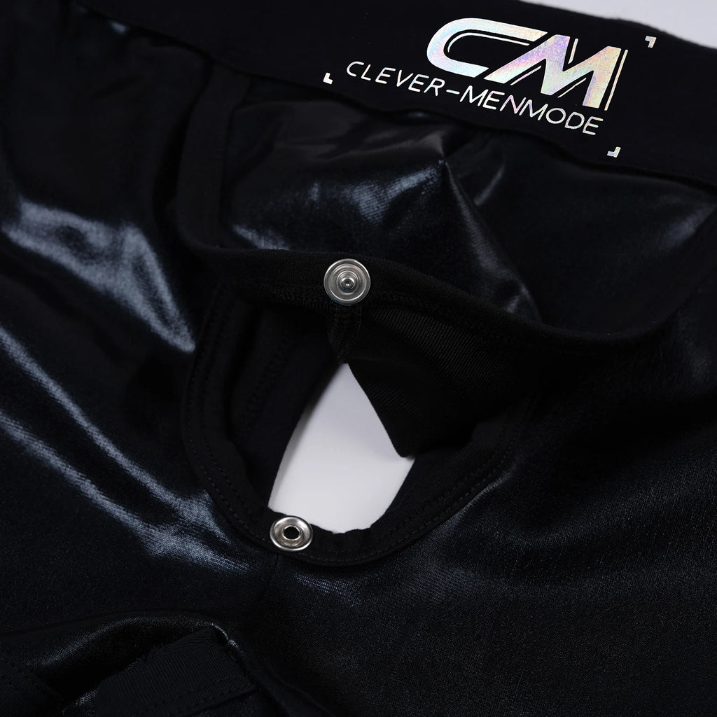 Faux Leather Cock Hole Boxer Briefs - Amoris Boutique