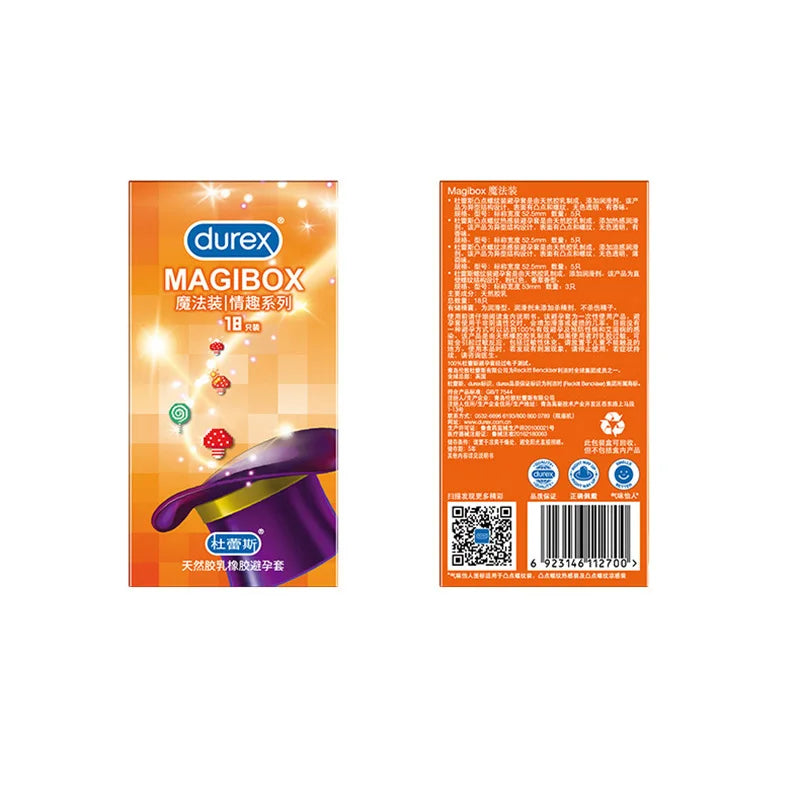 16 PCS Durex Fruity Condoms 4 Style Big Dotted G- Spot Ice Fire Mixed Large Particle Thread Delay Ejaculation Sex Penis Sleeve