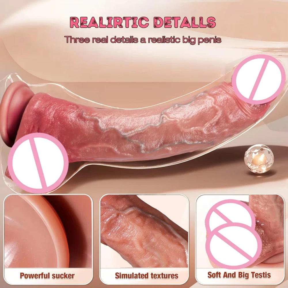 Super Realistic Dildo Soft Waterproof Silicone Penis G-Spot Stimulator