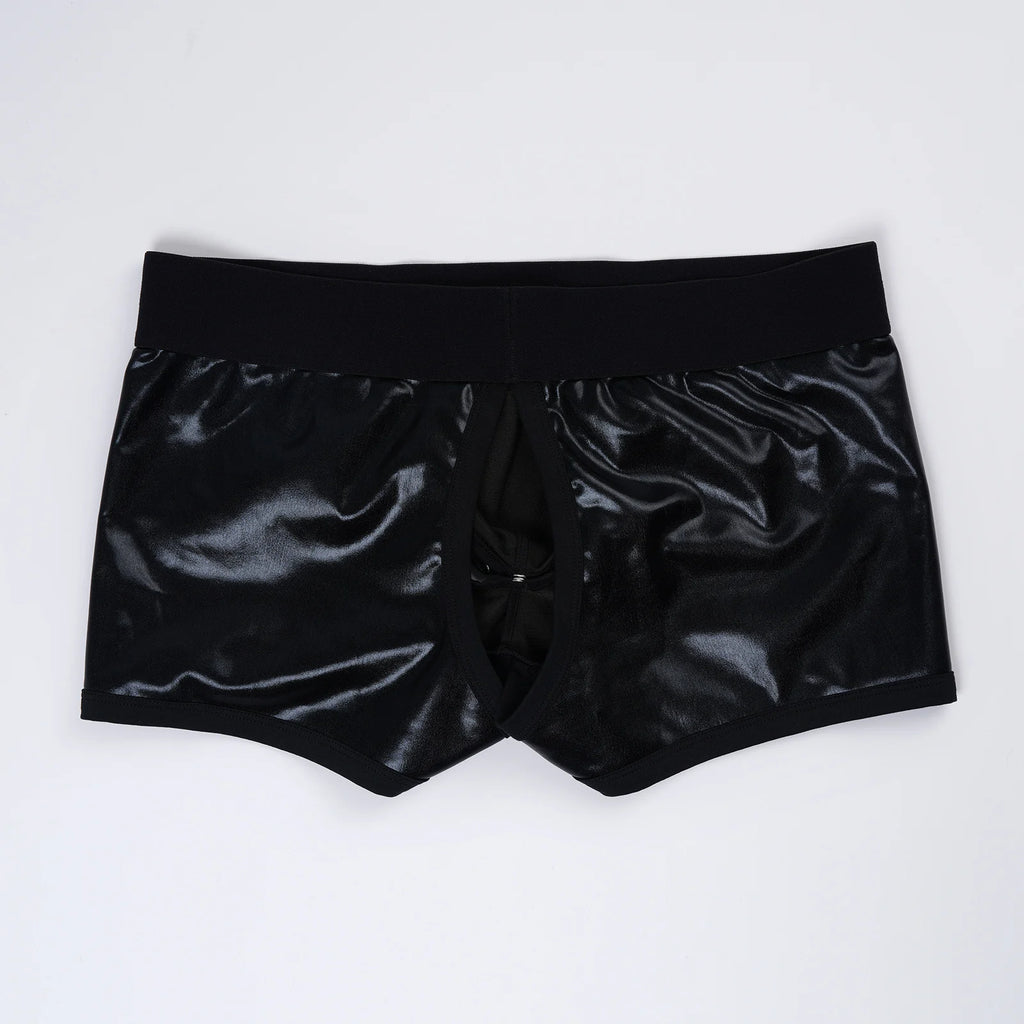 Faux Leather Cock Hole Boxer Briefs - Amoris Boutique