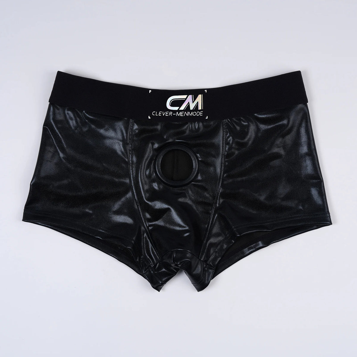 Faux Leather Cock Hole Boxer Briefs - Amoris Boutique