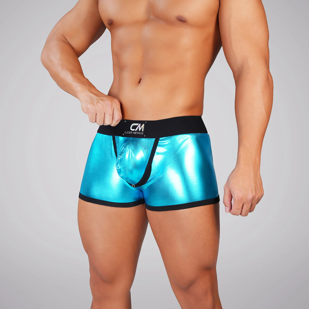 Faux Leather Cock Hole Boxer Briefs - Amoris Boutique