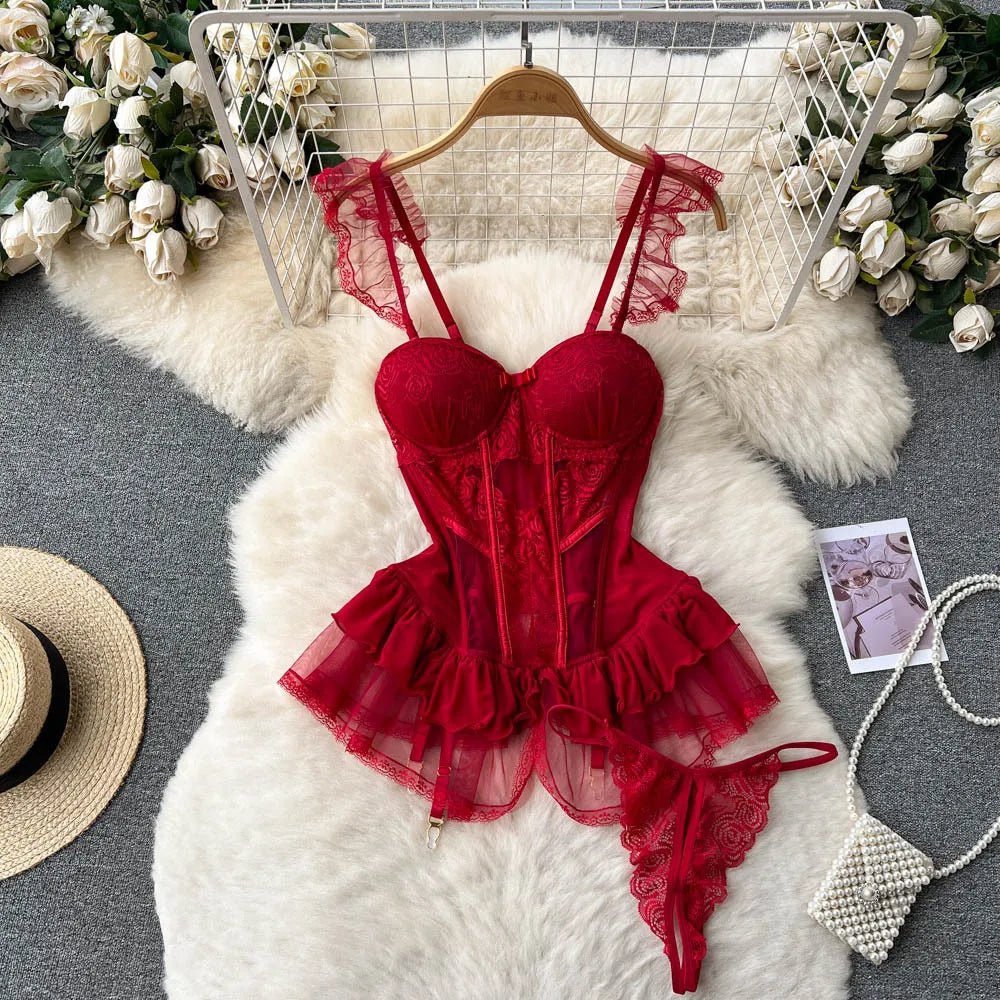  Lace Transparent Bra Brief Set Women - Amoris Boutique