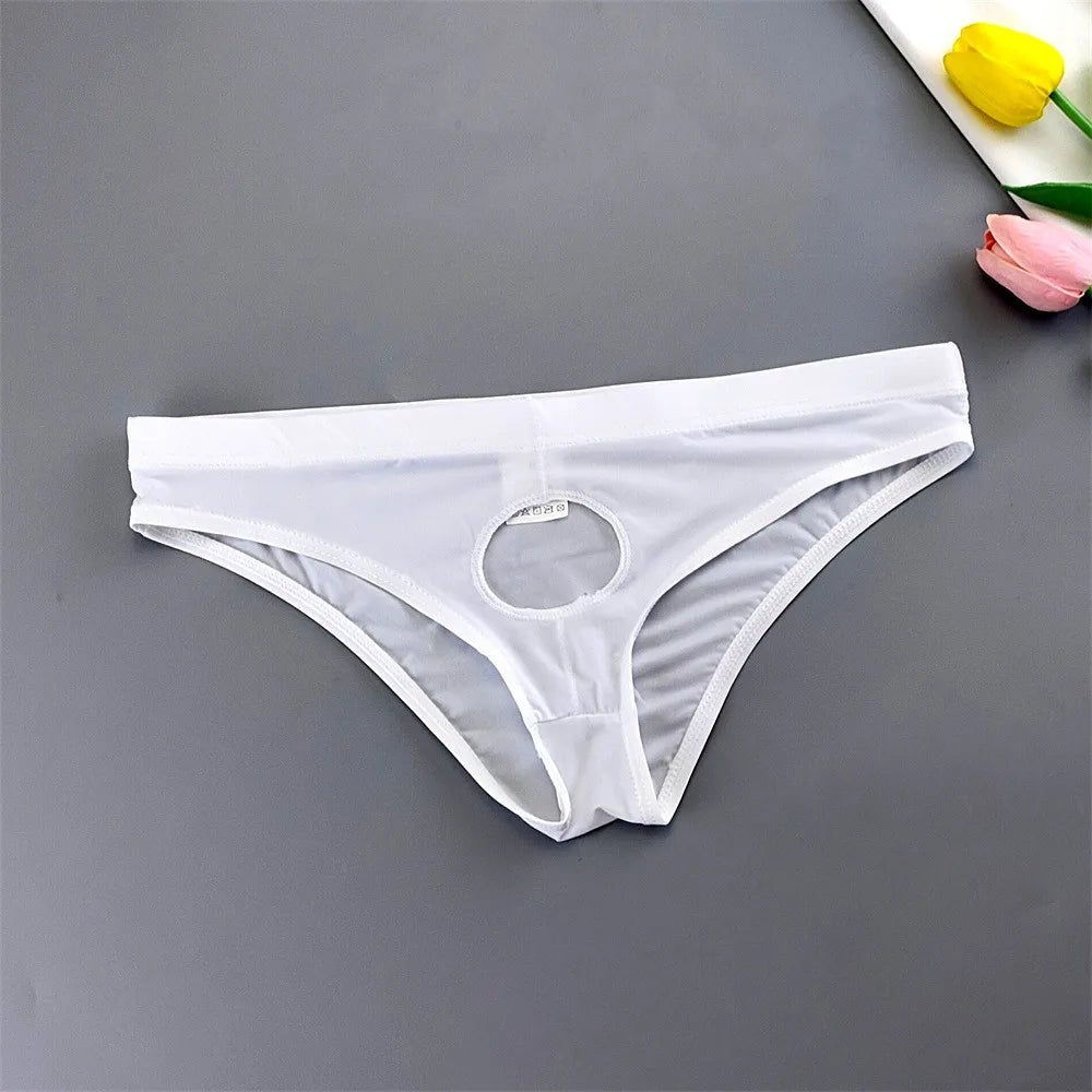 Ultra Thin Penis Hole Underwear Ice Silk - Amoris Boutique