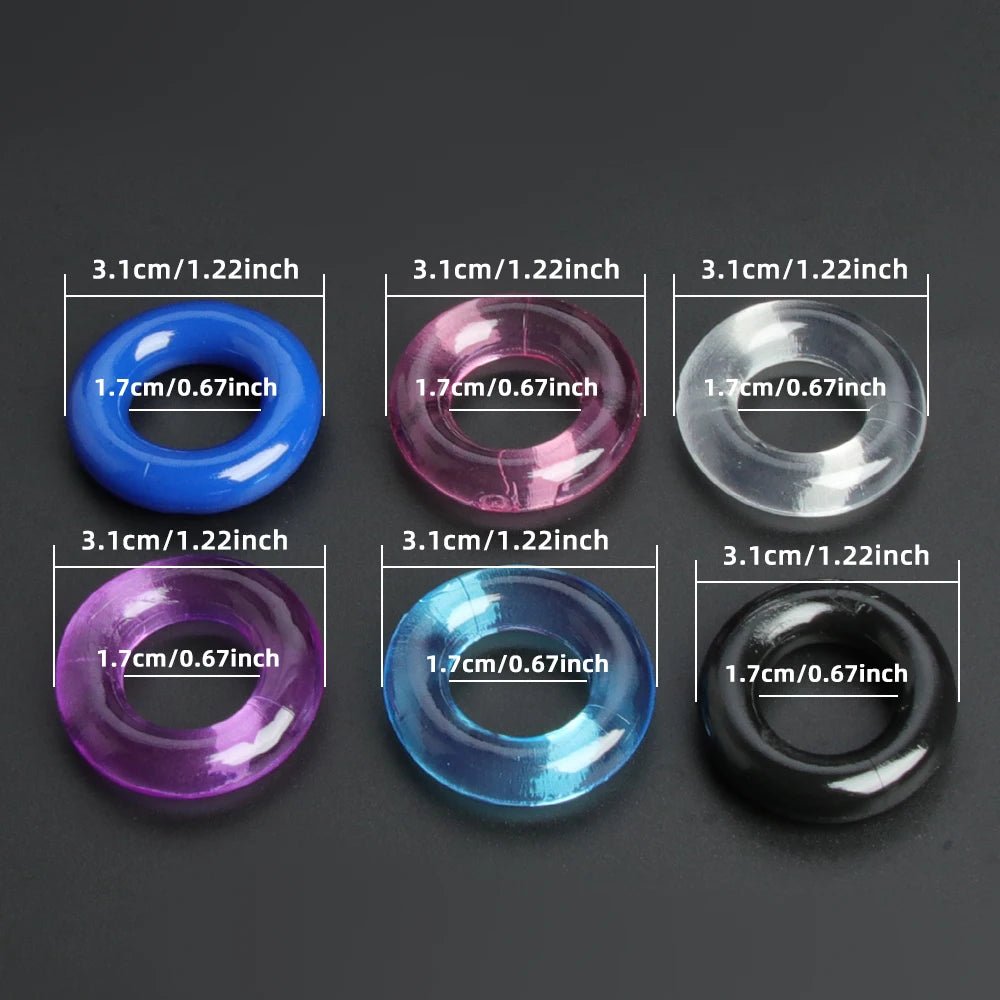  6-Piece Silicone Cock Ring Set - Amoris Boutique
