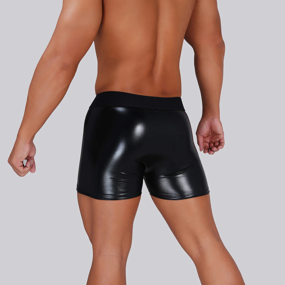 Faux Leather Cock Hole Boxer Briefs - Amoris Boutique
