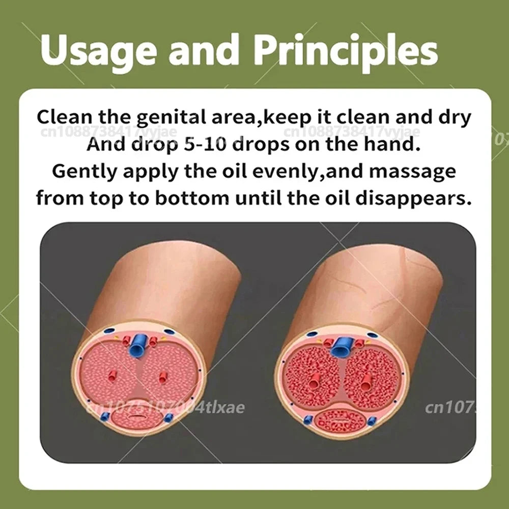 Penis Permanent Thickening Growth Man Massage Enlargement Oils Cock Erection