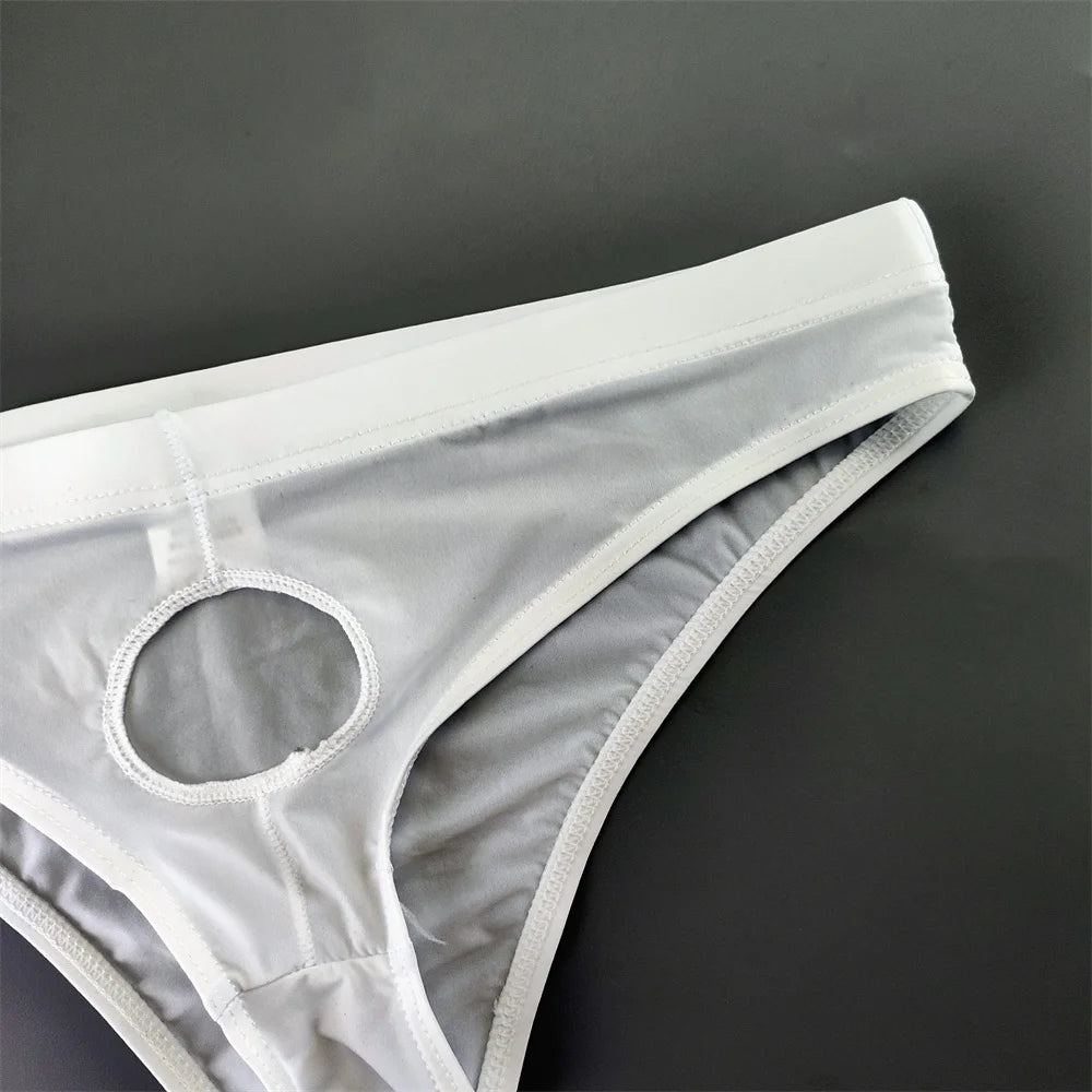 Ultra Thin Penis Hole Underwear Ice Silk - Amoris Boutique