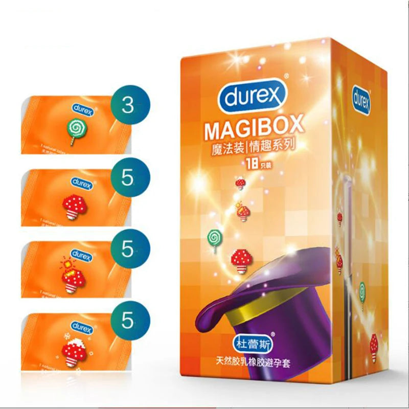 16 PCS Durex Fruity Condoms 4 Style Big Dotted G- Spot Ice Fire Mixed Large Particle Thread Delay Ejaculation Sex Penis Sleeve