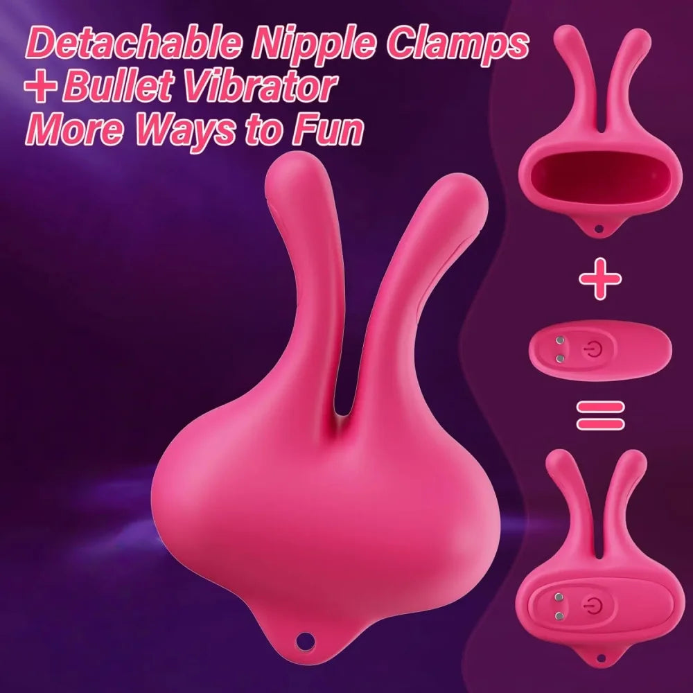 Wearable Nipple Clip Vibrator Massager Female Masturbator Adult Products