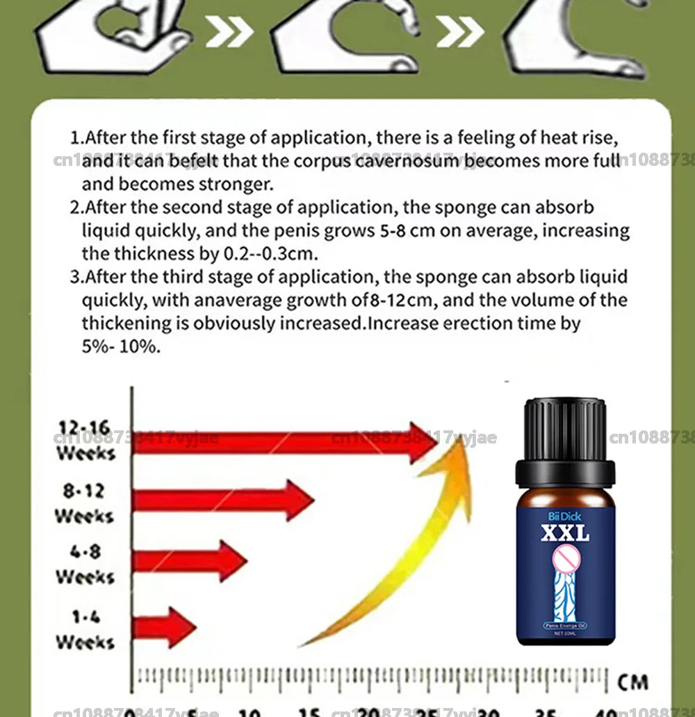 Penis Permanent Thickening Growth Man Massage Enlargement Oils Cock Erection