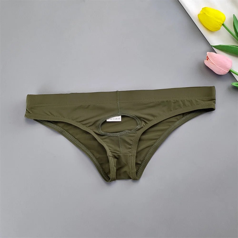 Ultra Thin Penis Hole Underwear Ice Silk - Amoris Boutique
