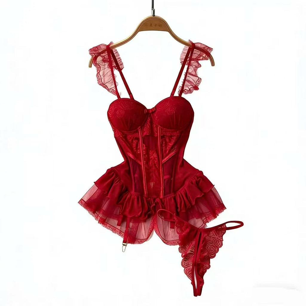 Lace Transparent Bra Brief Set Women - Amoris Boutique