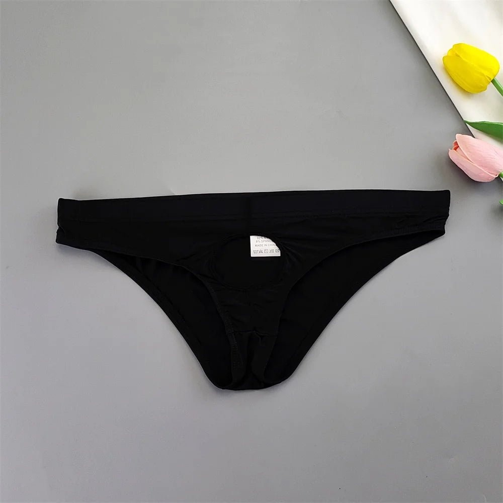 Ultra Thin Penis Hole Underwear Ice Silk - Amoris Boutique