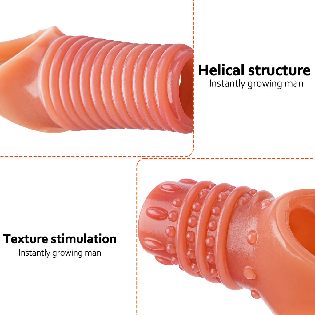  Silicone Dildo Sleeve Reusable Condom - Amoris Boutique