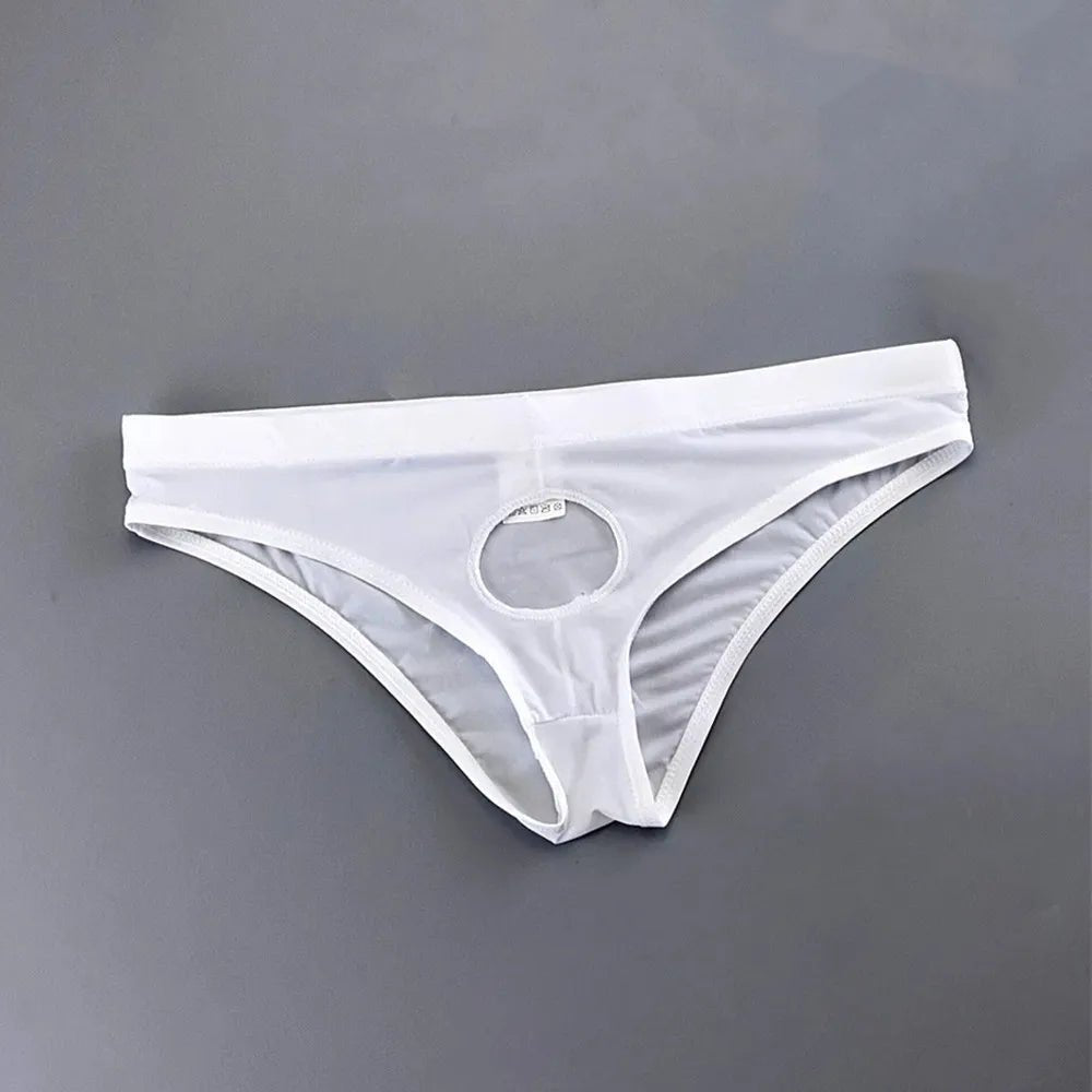 Ultra Thin Penis Hole Underwear Ice Silk - Amoris Boutique