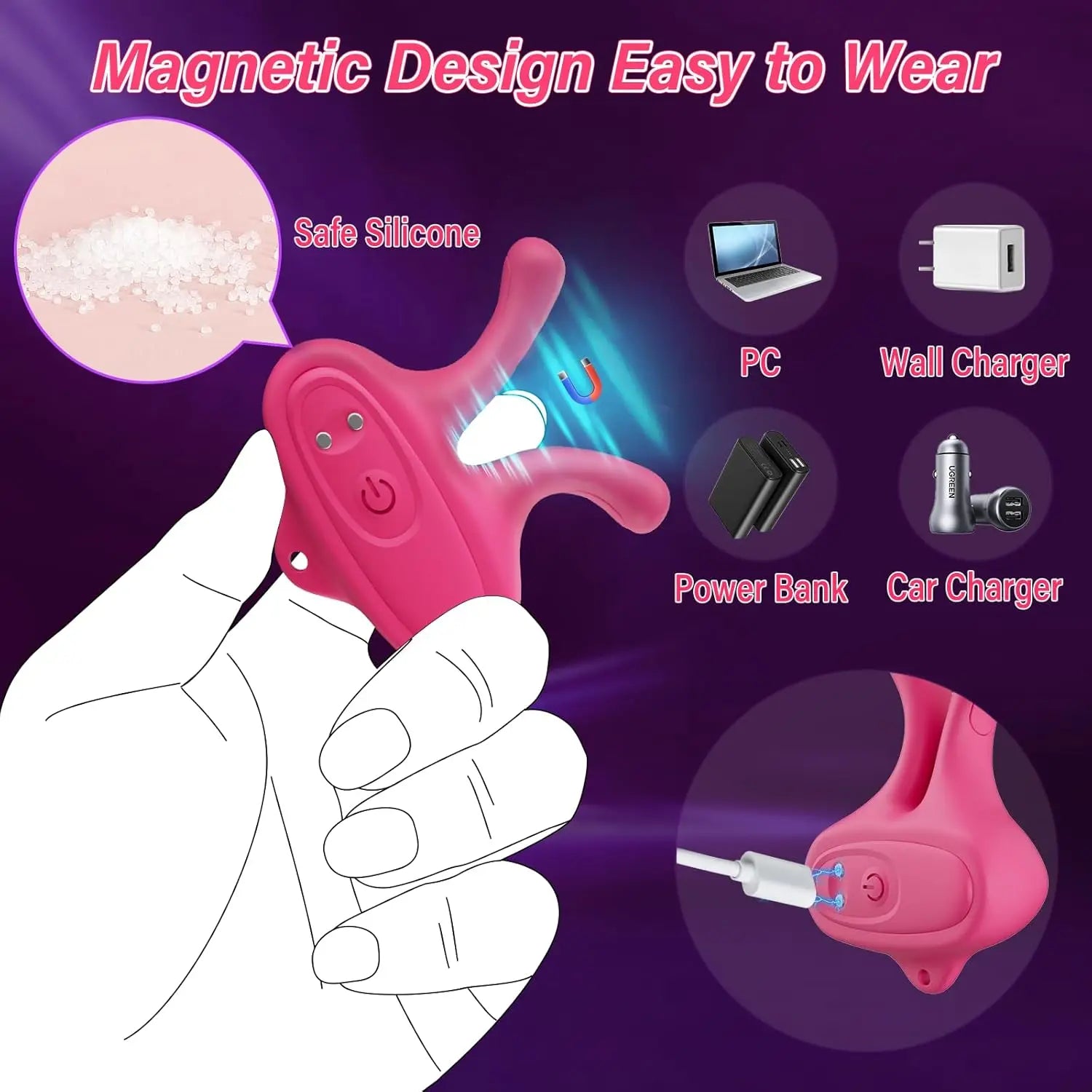 Wearable Nipple Clip Vibrator Massager Female Masturbator Adult Products